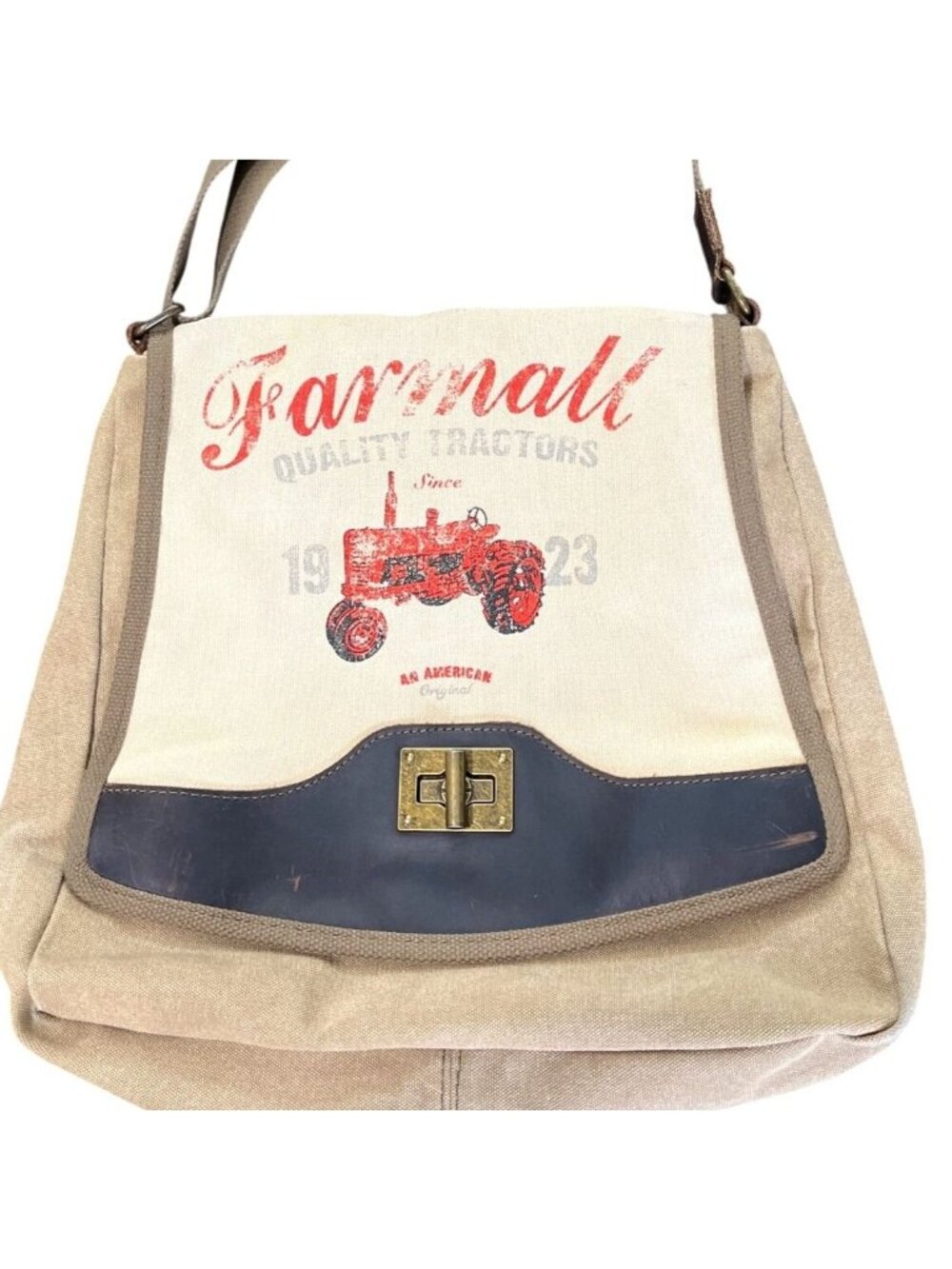 Selina Vaughan Farmall Case Iil Tractor Messenger Bag Canvas Leather - Picture 2 of 9